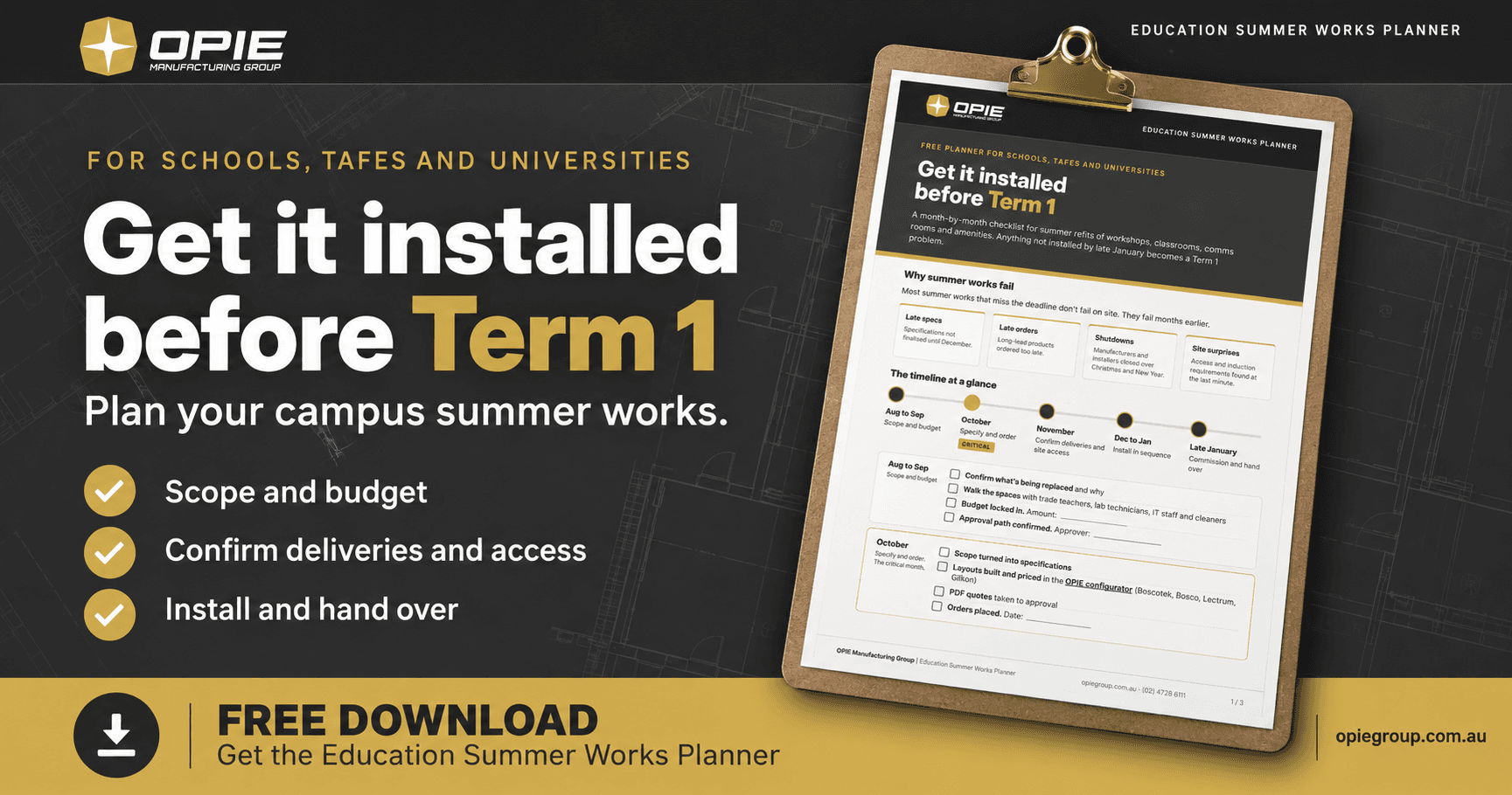 Gilkon Classroom Refit Planner for Summer Works