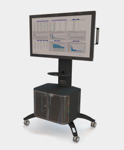 Single Mobile Screen Stand with Cabinet